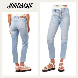 Jordache Vintage Crystal Lace Up Jeans